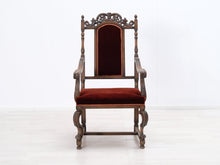 Load image into Gallery viewer, Barokkityylinen tuoli punaisella sametilla
