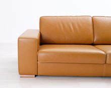 Load image into Gallery viewer, Natuzzi 3-istuttava nahkasohva ruskea