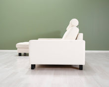 Lataa kuva Galleria-katseluun, Folkhemmet 3-istuttava kangassohva valkoinen