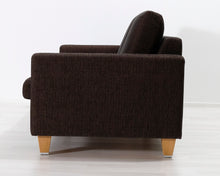 Load image into Gallery viewer, Sits 3-istuttava kangassohva ruskea