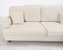 Lataa kuva Galleria-katseluun, 3-istuttava kangassohva luonnonvalkoinen