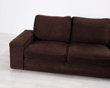 Lataa kuva Galleria-katseluun, 2-istuttava kangassohva ruskea