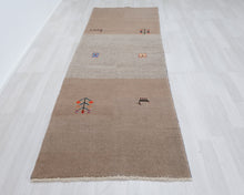 Lataa kuva Galleria-katseluun, Gabbeh-matto 290 x 102 cm ruskea