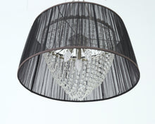 Load image into Gallery viewer, Kattokruunu mustalla kangasvarjostimella Ø50 cm
