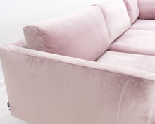 Lataa kuva Galleria-katseluun, Hakola Lazy Classic kulmadivaani kangassohva vaaleanpunainen