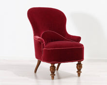 Lataa kuva Galleria-katseluun, Samettinojatuoli punainen