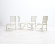 Ladda upp bild till gallerivisning, Laitala kustavilainen ruokatuoli raidallisella verhoilulla