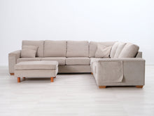 Lataa kuva Galleria-katseluun, 6-istuttava kulmasohva ja rahi beige