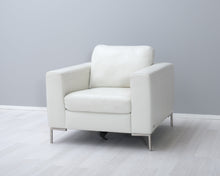 Lataa kuva Galleria-katseluun, Italsofa nahkanojatuoli valkoinen
