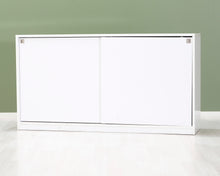 Load image into Gallery viewer, Lipasto liukuovilla valkoinen
