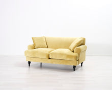 Lataa kuva Galleria-katseluun, 2-istuttava kangassohva keltainen
