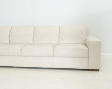 Lataa kuva Galleria-katseluun, Natuzzi 5-istuttava nahkainen kulmasohva luonnonvalkoinen
