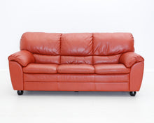 Load image into Gallery viewer, Natuzzi nahkasohva punainen
