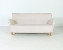 Lataa kuva Galleria-katseluun, 2-istuttava kangassohva luonnonvalkoinen
