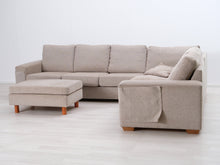 Lataa kuva Galleria-katseluun, 6-istuttava kulmasohva ja rahi beige
