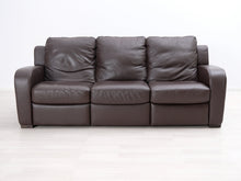 Ladda upp bild till gallerivisning, Natuzzi 3-istuttava nahkasohva ruskea

