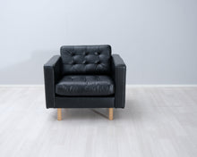Lataa kuva Galleria-katseluun, Ikea Landskrona nahkanojatuoli musta

