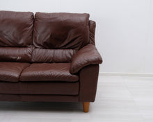 Lataa kuva Galleria-katseluun, Natuzzi 2-istuttava nahkasohva ruskea
