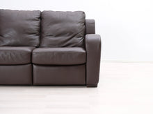 Ladda upp bild till gallerivisning, Natuzzi 3-istuttava nahkasohva ruskea
