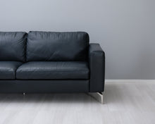 Lataa kuva Galleria-katseluun, Natuzzi 3-istuttava nahkasohva musta
