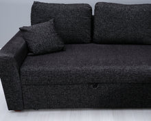 Lataa kuva Galleria-katseluun, Asko 3-istuttava vuodesohva divaanilla tummanharmaa
