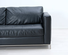 Lataa kuva Galleria-katseluun, Natuzzi 3-istuttava nahkasohva musta
