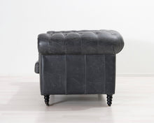 Lataa kuva Galleria-katseluun, 2-istuttava nahkasohva harmaa
