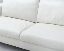 Lataa kuva Galleria-katseluun, Natuzzi Italsofa 3-istuttava nahkasohva valkoinen
