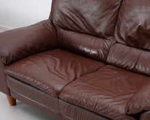 Lataa kuva Galleria-katseluun, Natuzzi 2-istuttava nahkasohva ruskea
