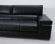 Lataa kuva Galleria-katseluun, Natuzzi 3-istuttava nahkasohva musta
