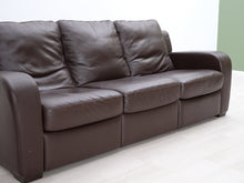 Ladda upp bild till gallerivisning, Natuzzi 3-istuttava nahkasohva ruskea
