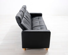 Ladda upp bild till gallerivisning, Ekornes Stressless 3-istuttava nahkasohva musta
