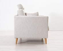 Lataa kuva Galleria-katseluun, 2-istuttava kangassohva vaaleanharmaa
