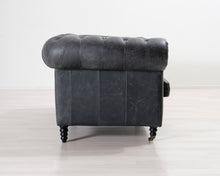 Lataa kuva Galleria-katseluun, 2-istuttava nahkasohva harmaa
