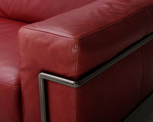 Lataa kuva Galleria-katseluun, Natuzzi 3-istuttava nahkasohva punainen
