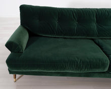 Load image into Gallery viewer, The Sofa Store Amelia 3-istuttava samettisohva vihreä
