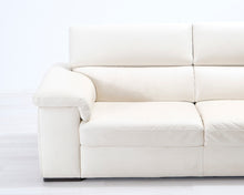 Lataa kuva Galleria-katseluun, Natuzzi 3-istuttava nahkasohva luonnonvalkoinen
