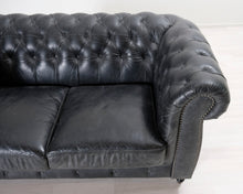 Lataa kuva Galleria-katseluun, 2-istuttava nahkasohva harmaa
