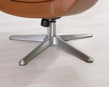 Lataa kuva Galleria-katseluun, Nahkanojatuoli ja rahi ruskea

