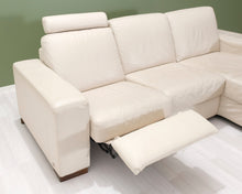 Lataa kuva Galleria-katseluun, 3-istuttava nahkasohva divaanilla luonnonvalkoinen
