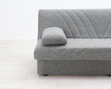 Lataa kuva Galleria-katseluun, 2,5-istuttava kangassohva vuodemekanismilla harmaa
