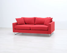 Lataa kuva Galleria-katseluun, 2-istuttava kangassohva punainen
