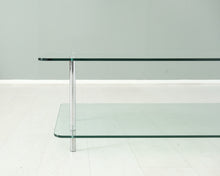 Lataa kuva Galleria-katseluun, Lasinen kaksitasoinen sohvapöytä
