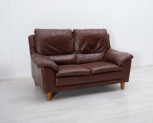 Lataa kuva Galleria-katseluun, Natuzzi 2-istuttava nahkasohva ruskea
