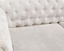 Lataa kuva Galleria-katseluun, Brandas 3-istuttava Chesterfield sohva vaalea beige

