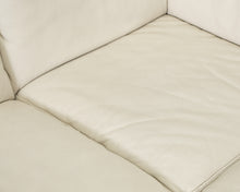 Lataa kuva Galleria-katseluun, Natuzzi 5-istuttava nahkainen kulmasohva luonnonvalkoinen
