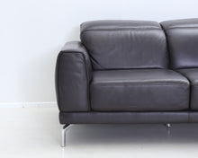 Lataa kuva Galleria-katseluun, Natuzzi 2-istuttava nahkasohva musta
