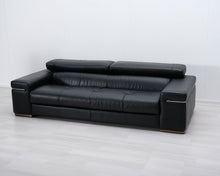Lataa kuva Galleria-katseluun, Natuzzi 3-istuttava nahkasohva musta
