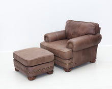Load image into Gallery viewer, Bozeman Club Chair nahkanojatuoli rahilla
